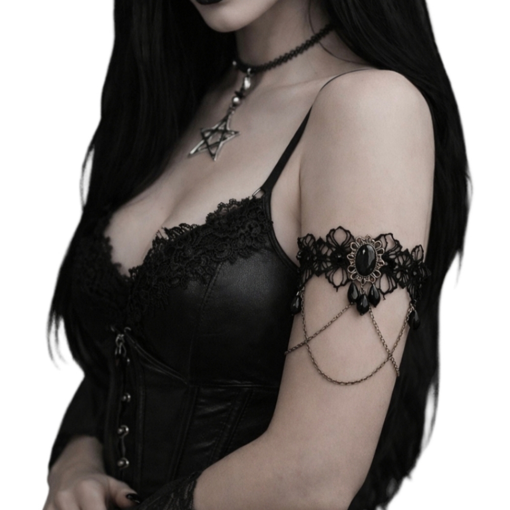 Black Lace Gothic Arm Choker